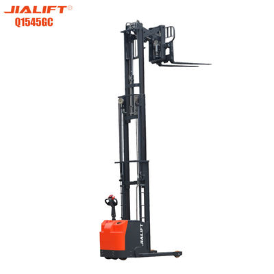Kalite  UL Electric Reach Walkie Stacker Standing On 1500kg Lifting Height 4500mm Fabrika